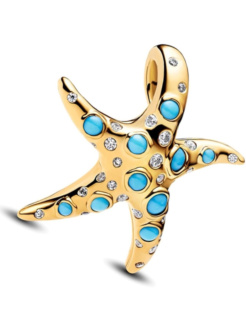 Sparkling Blue Starfish Dangle Charm